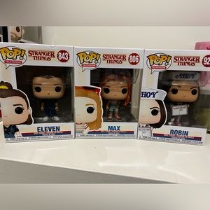 Funko Pop Lot! Stranger things - Max 806, Robin 922 & Eleven 843